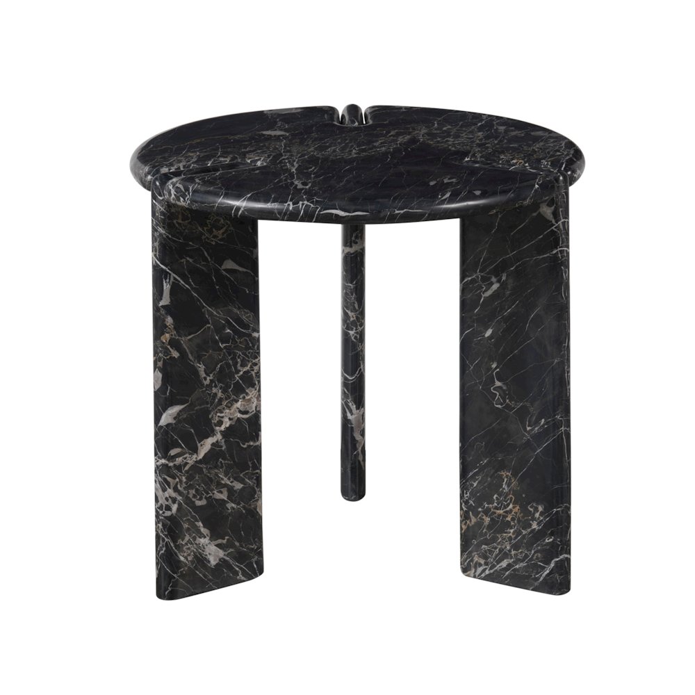 Magnus End Table In Golden Portoro Marble Color. Picture 1