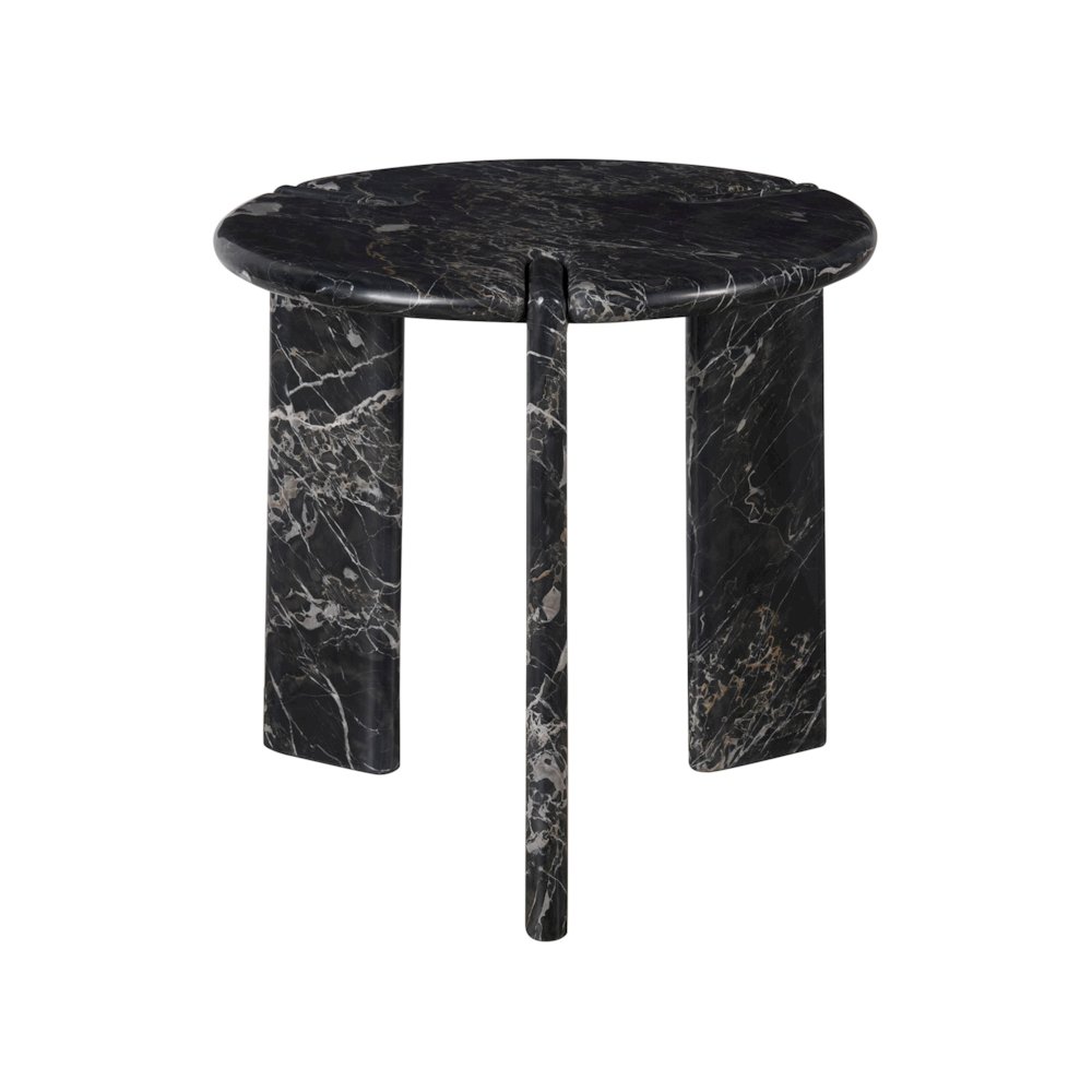 Magnus End Table In Golden Portoro Marble Color. Picture 2