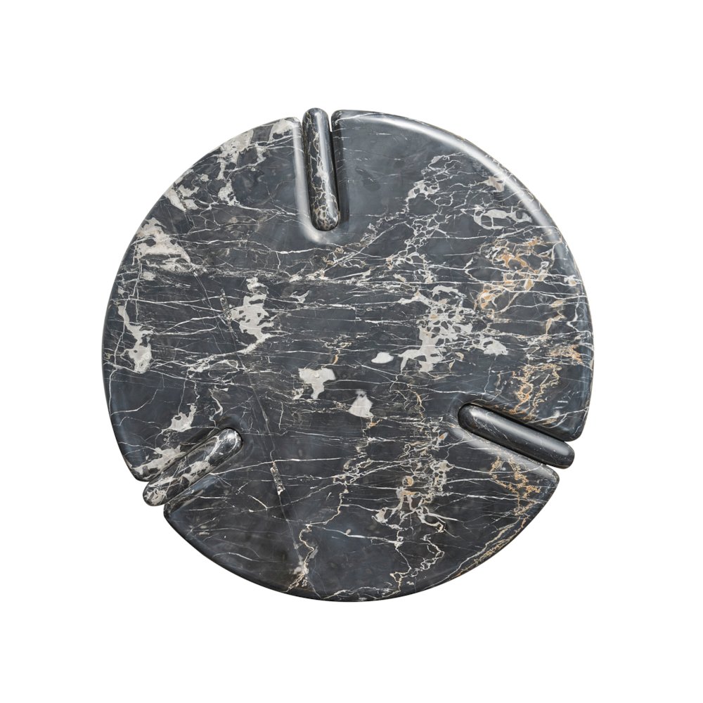 Magnus End Table In Golden Portoro Marble Color. Picture 3