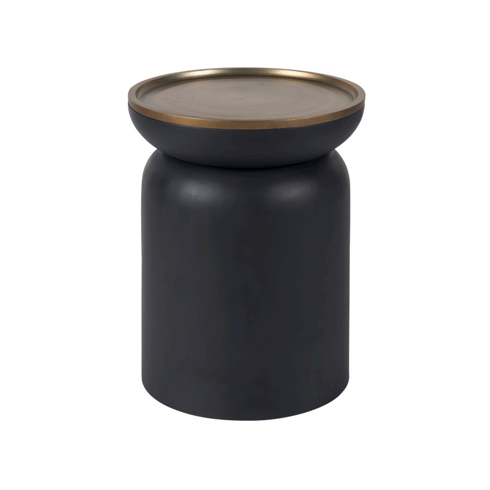 Marilyn End Table In White Satin Bronze Color. Picture 1
