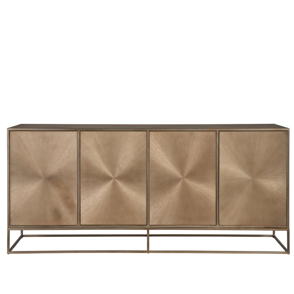 Fusion Credenza In Aged Brass Color. Picture 1