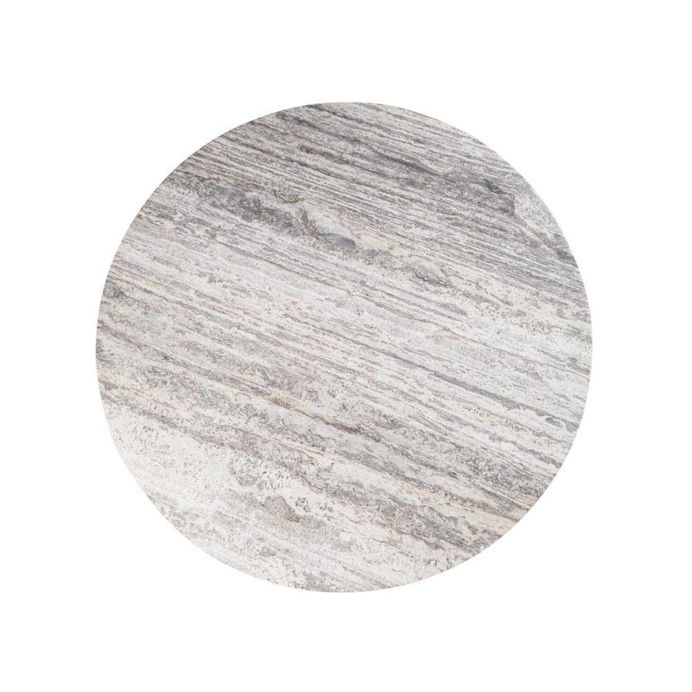 Meadow Dining Table In White Travertine Color. Picture 2