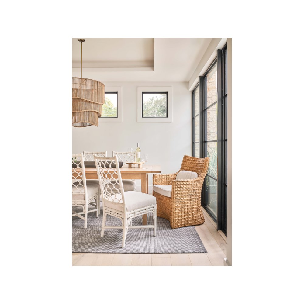 Marco Side Chair Pair In White Rattan Color. Picture 5