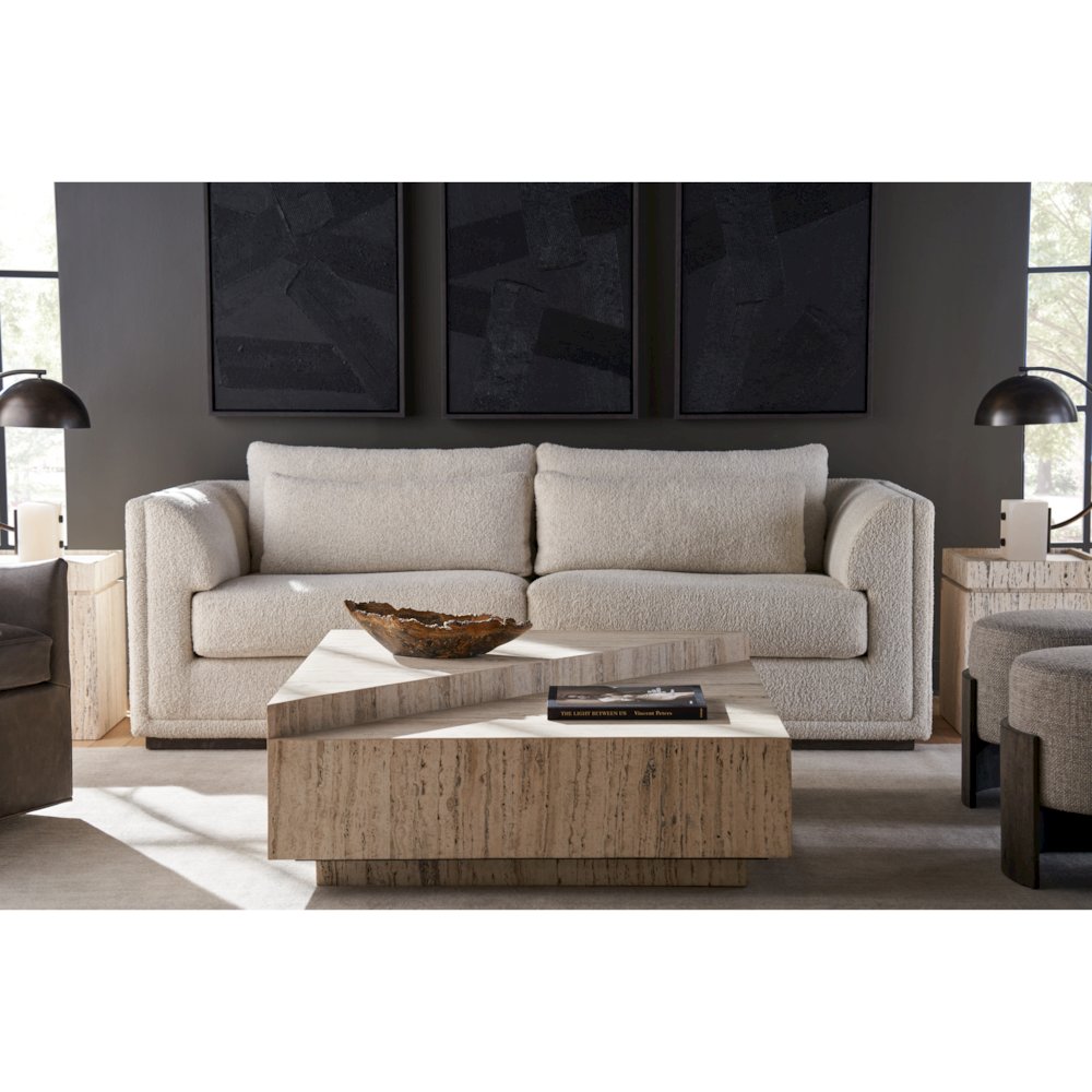 Daxton Cocktail Table In White Travertine Color. Picture 4
