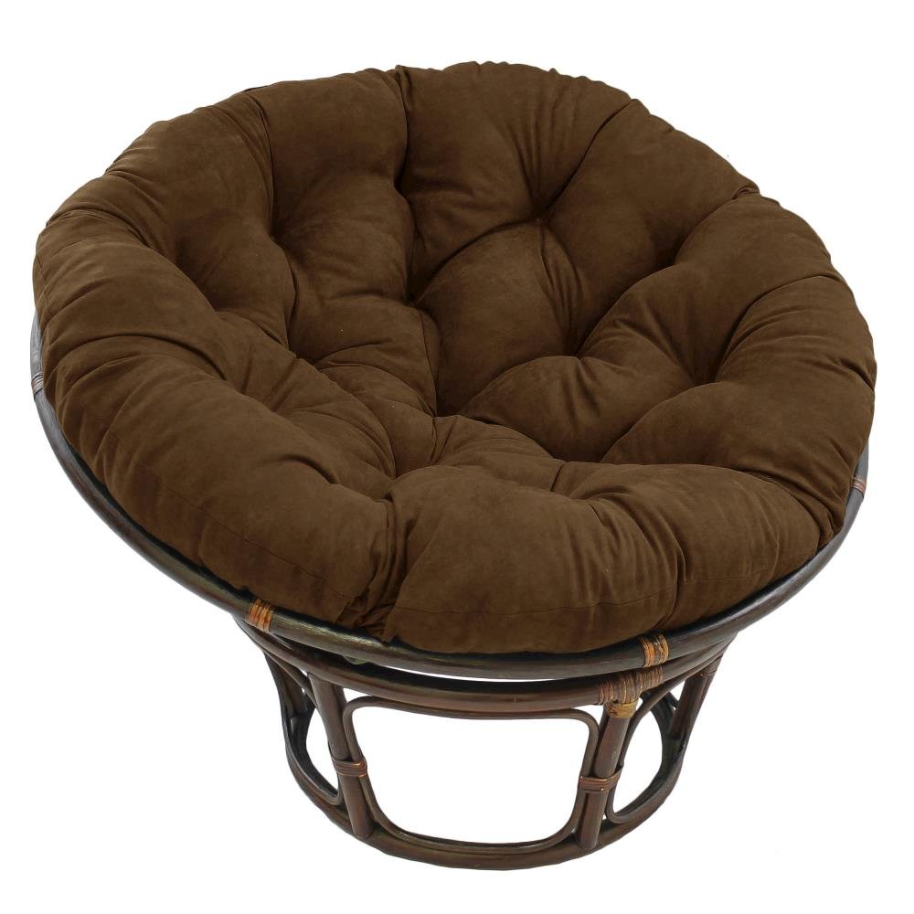 Rattan 42-Inch Papasan Chair with Micro Suede Cushion. Picture 1