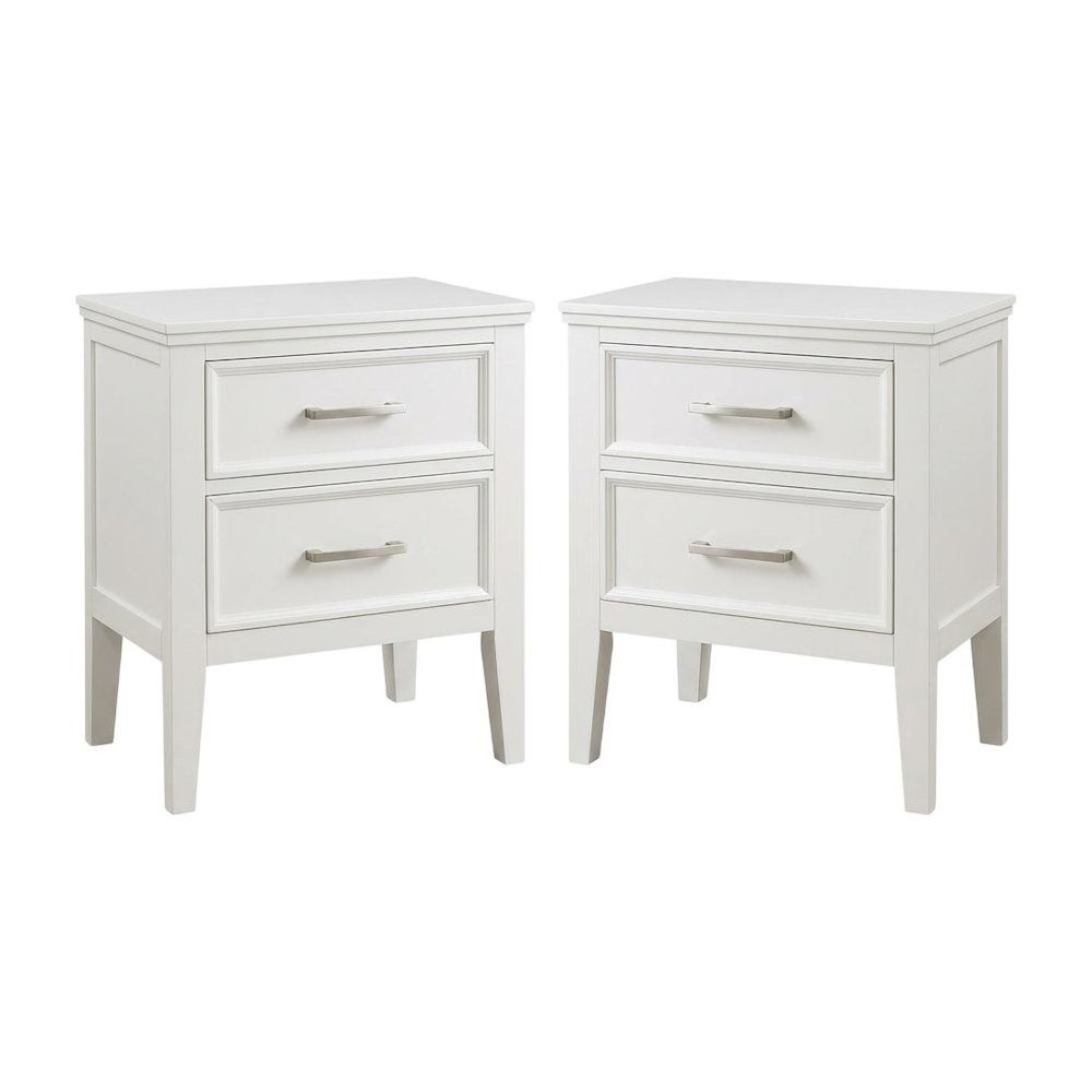 Andover Wood Nightstand in White (Set of 2). Picture 1