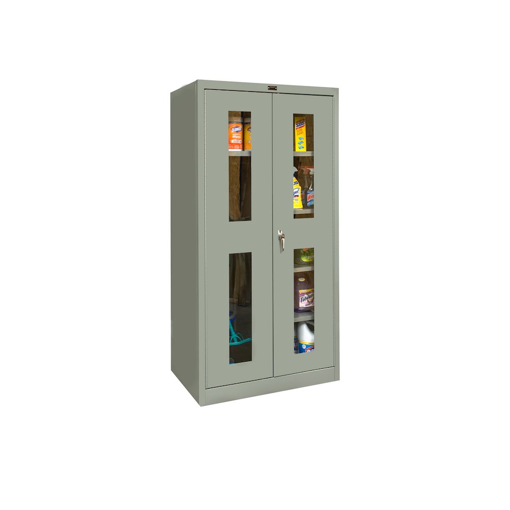 400 Series Stationary SV Combination Cabinet, 48"W x 18"D x 72"H, 725 Dark Gray, Single Tier, Double Safety-View Door, 1-Wide, Assembled. Picture 1