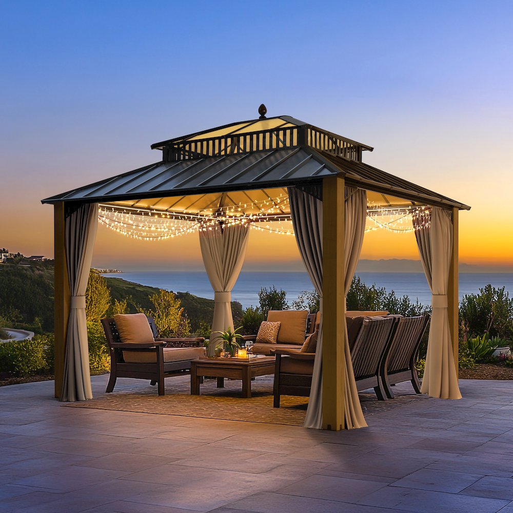 12 ft. x 10 ft. Kingston Extra-Tall, Wide Hardtop Wood Gazebo. Picture 4
