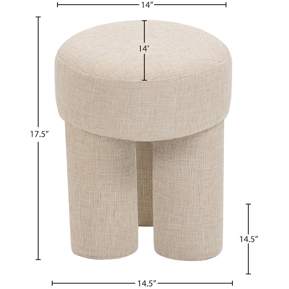Larson Beige Polyester Fabric Ottoman/Stool. Picture 7
