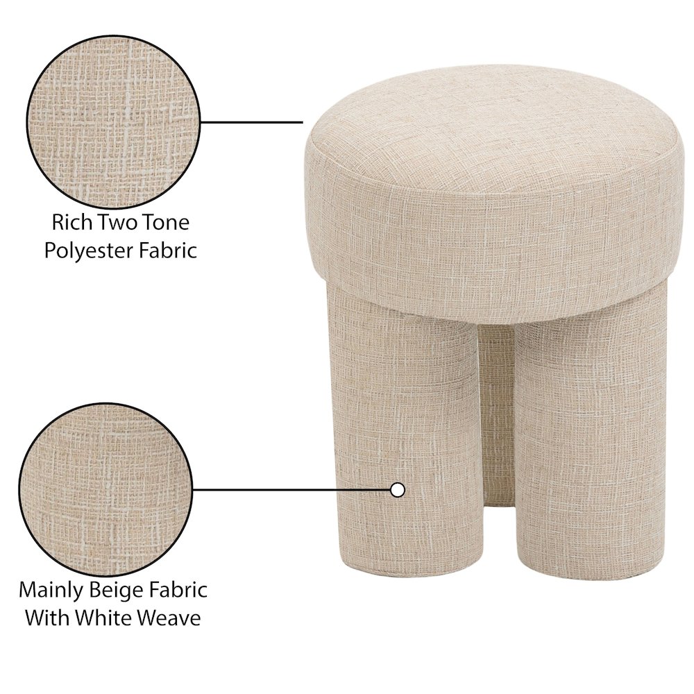 Larson Beige Polyester Fabric Ottoman/Stool. Picture 8
