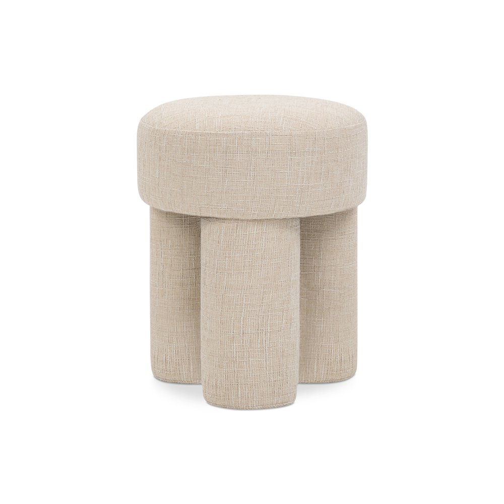 Larson Beige Polyester Fabric Ottoman/Stool. Picture 1