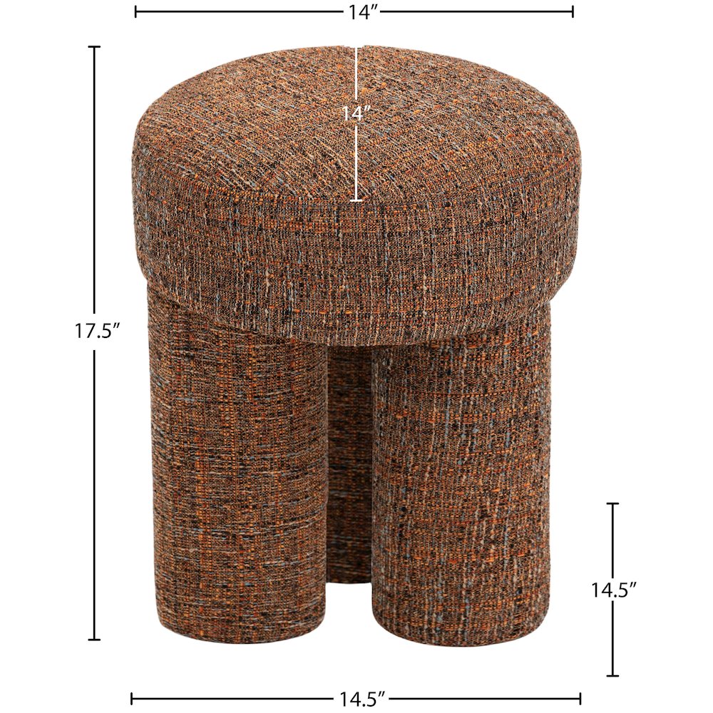 Larson Cognac Polyester Fabric Ottoman/Stool. Picture 7