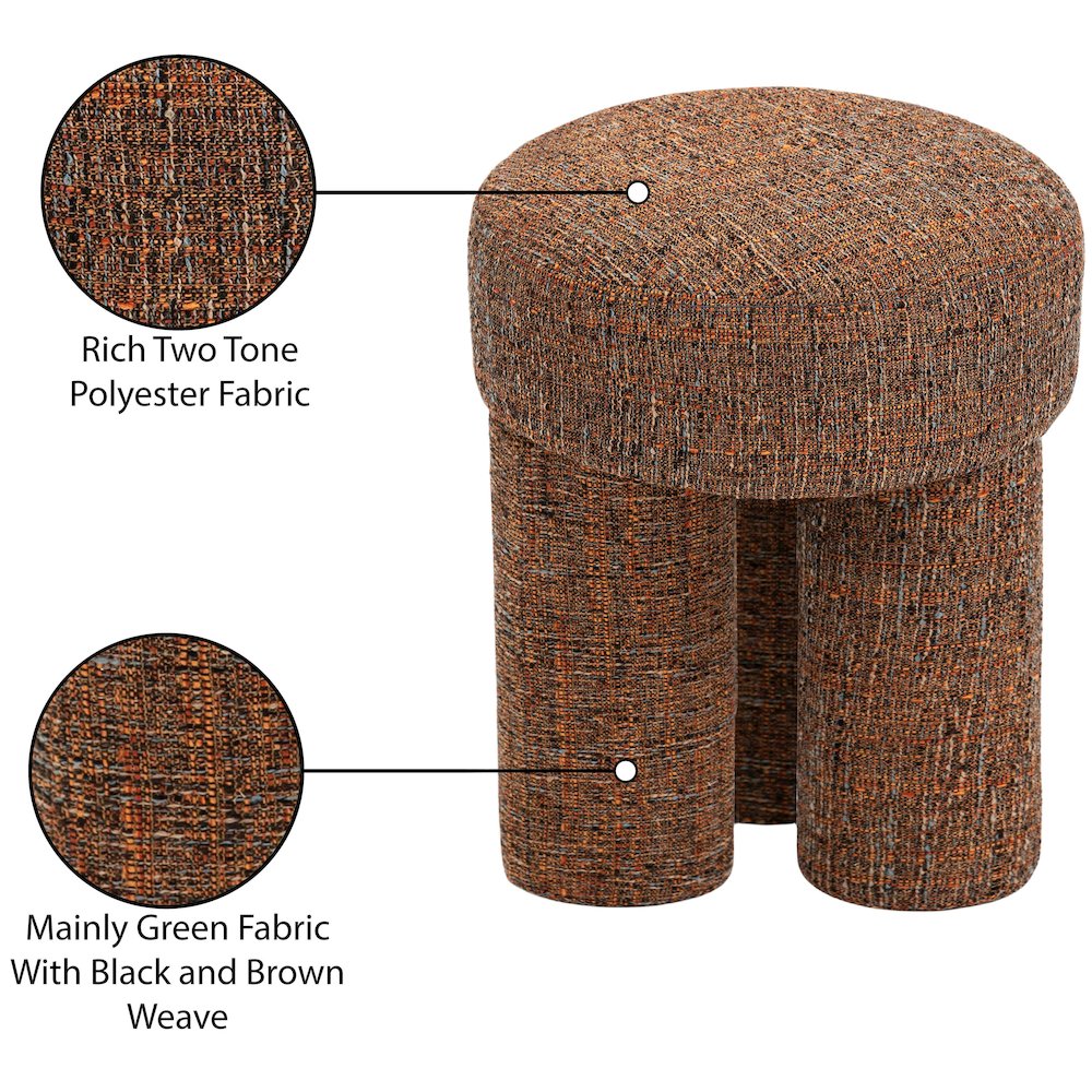 Larson Cognac Polyester Fabric Ottoman/Stool. Picture 8