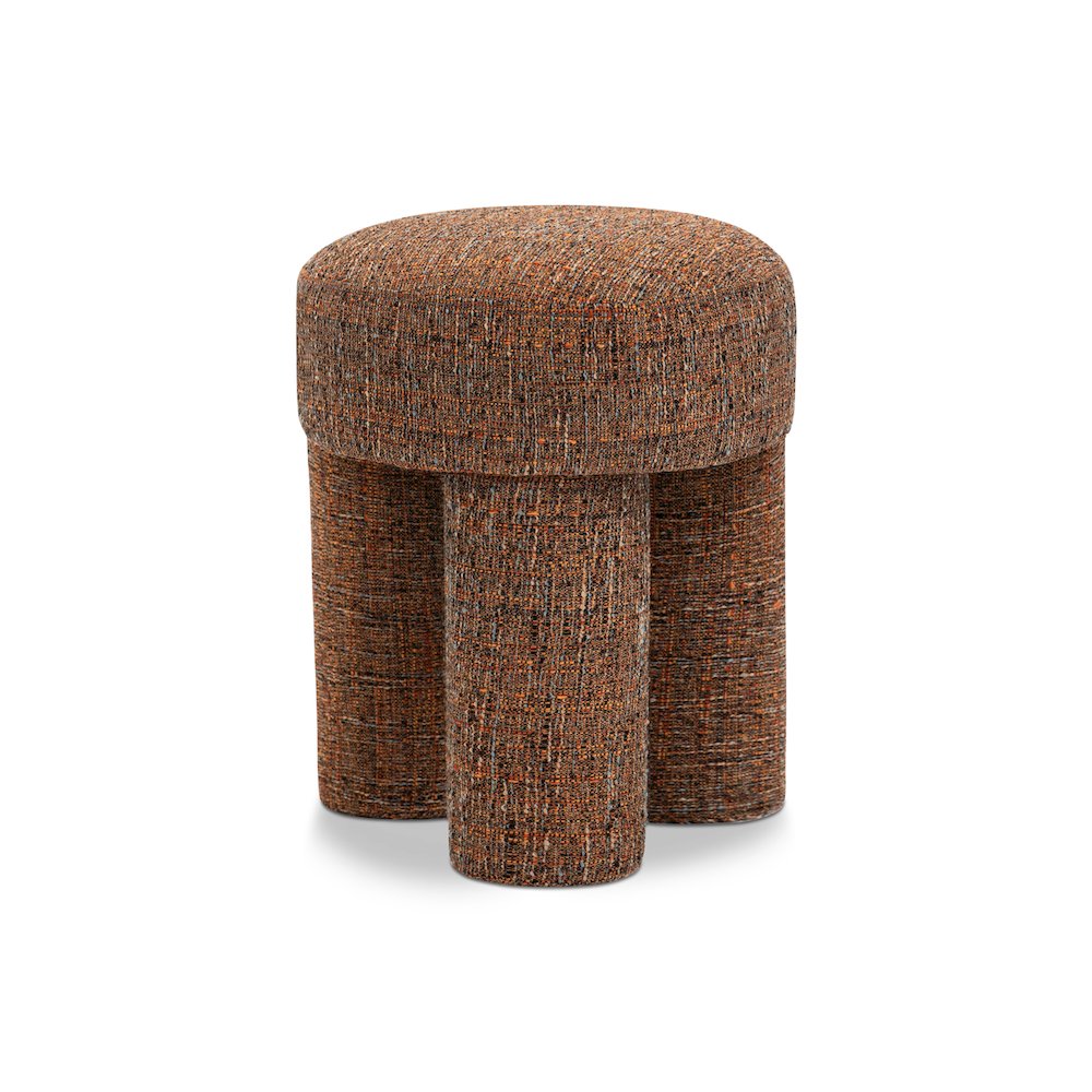 Larson Cognac Polyester Fabric Ottoman/Stool. Picture 1