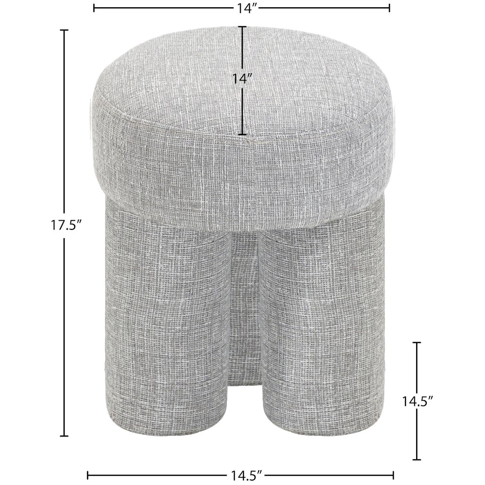 Larson Grey Polyester Fabric Ottoman/Stool. Picture 7