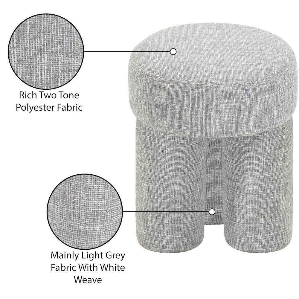 Larson Grey Polyester Fabric Ottoman/Stool. Picture 8
