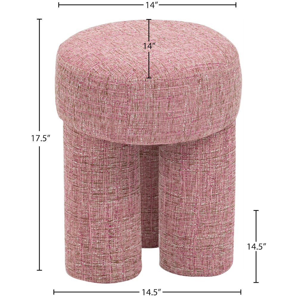 Larson Pink Polyester Fabric Ottoman/Stool. Picture 7