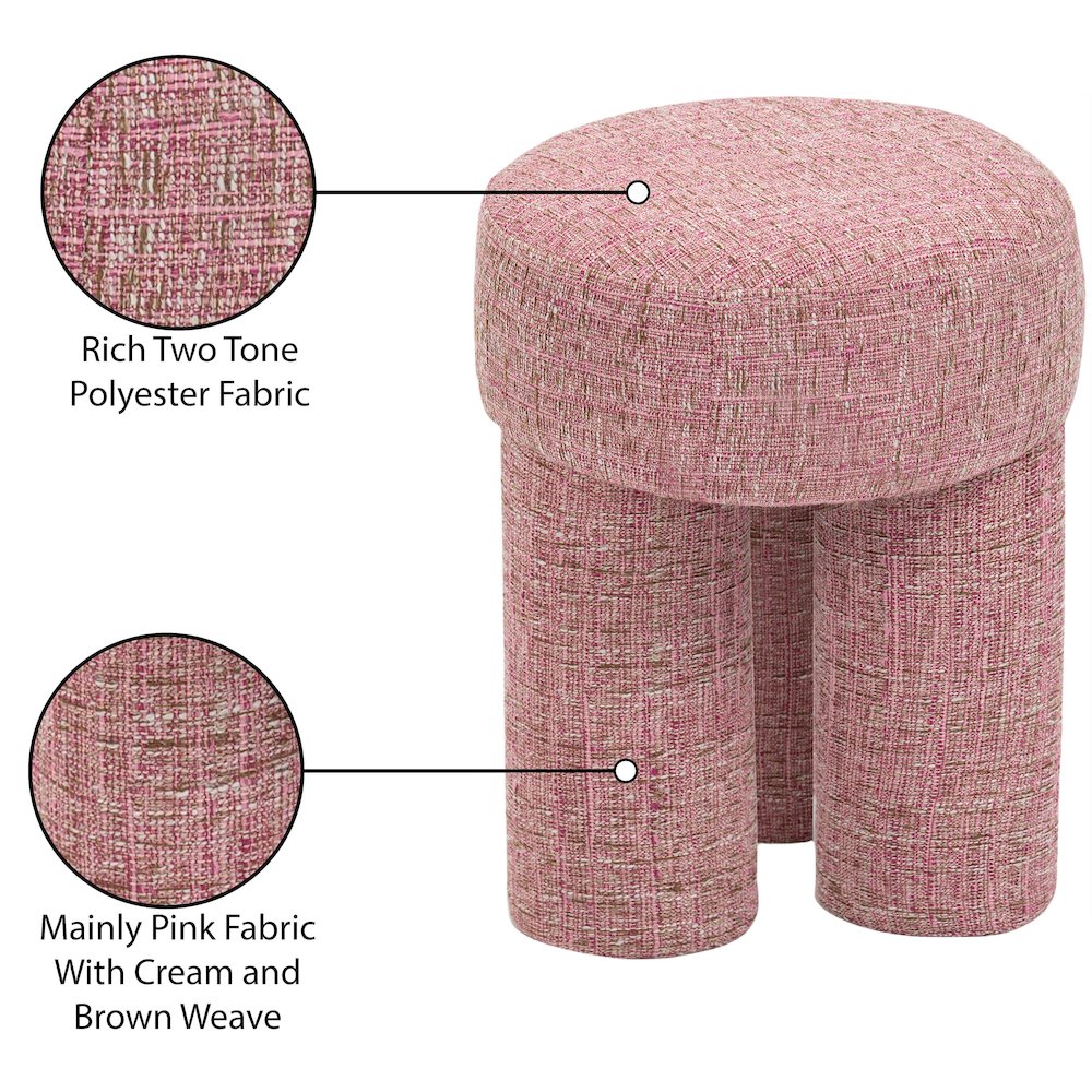 Larson Pink Polyester Fabric Ottoman/Stool. Picture 8