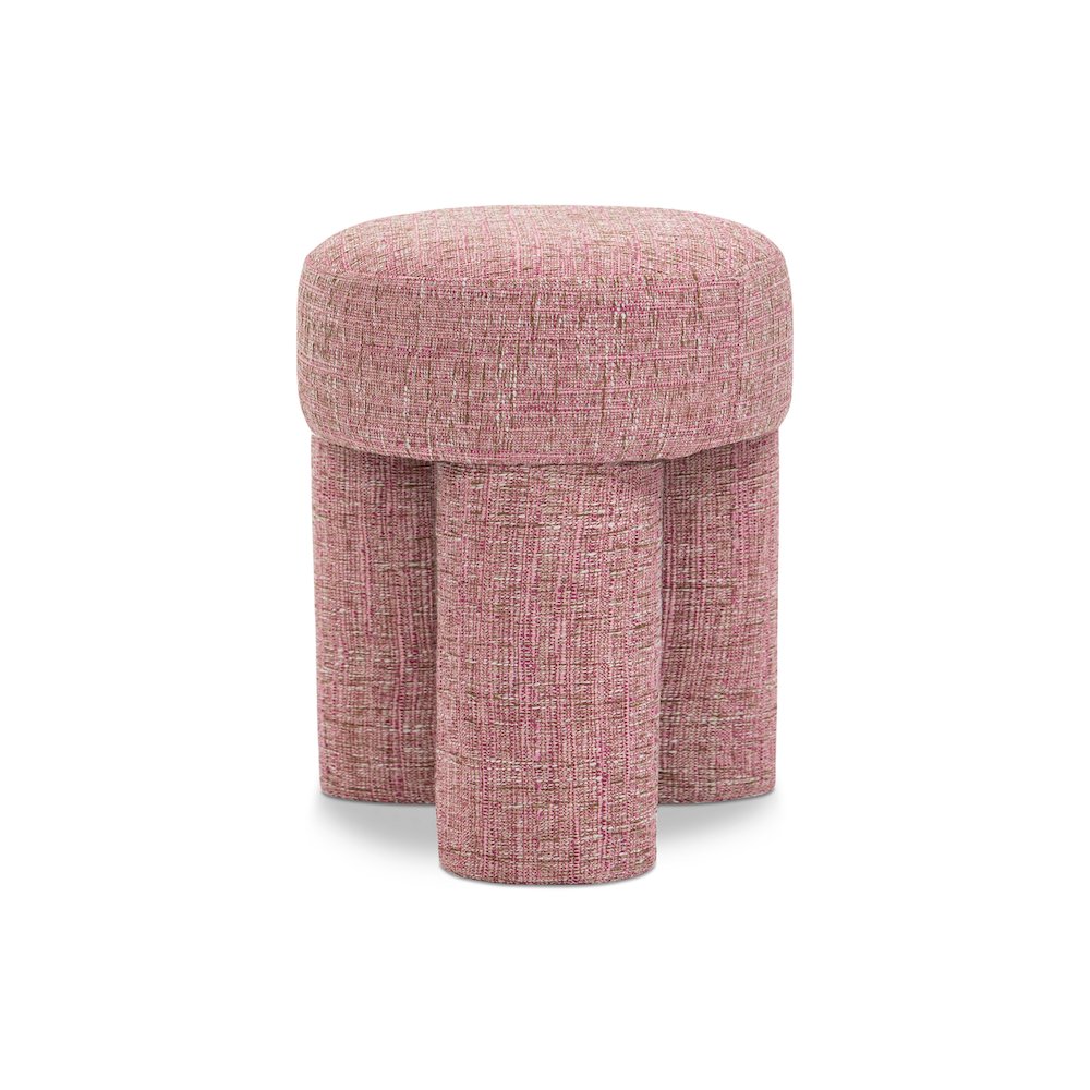 Larson Pink Polyester Fabric Ottoman/Stool. Picture 1