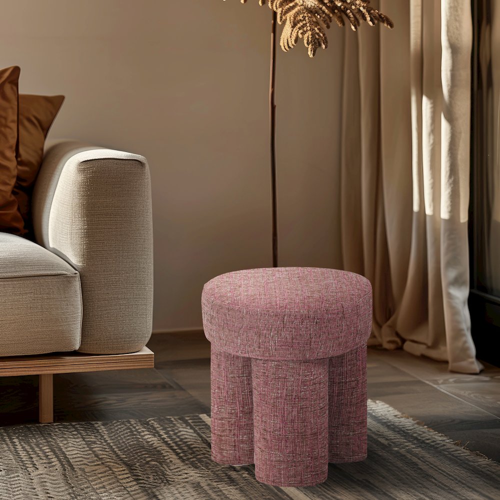 Larson Pink Polyester Fabric Ottoman/Stool. Picture 2