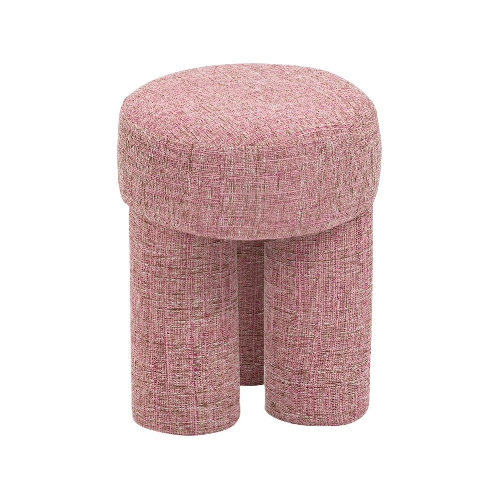 Larson Pink Polyester Fabric Ottoman/Stool. Picture 4
