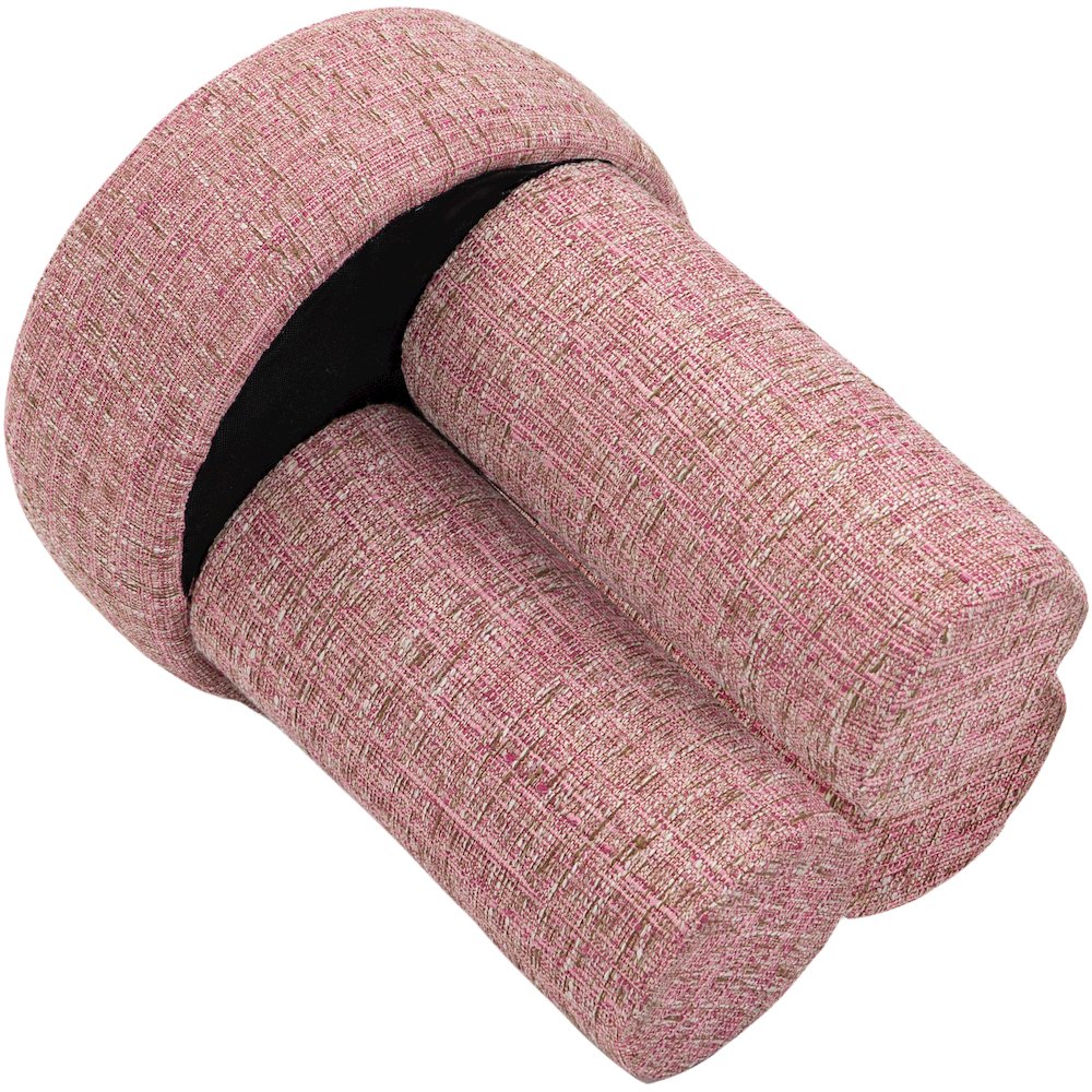 Larson Pink Polyester Fabric Ottoman/Stool. Picture 5