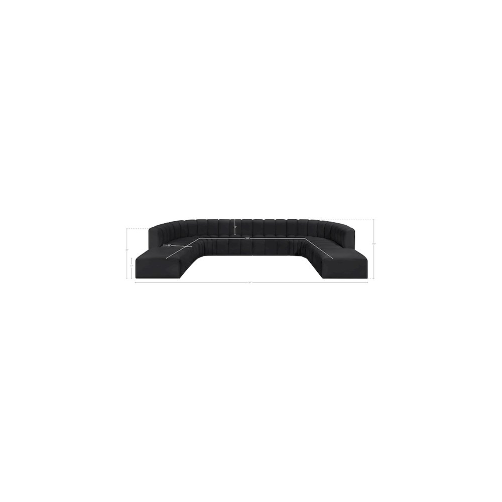 Arc Black Vegan Leather Modular Sofa. Picture 11