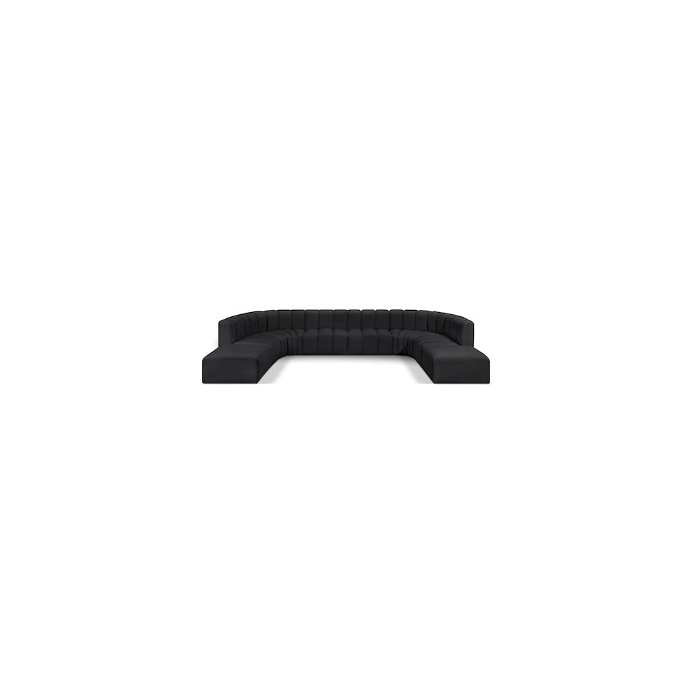 Arc Black Vegan Leather Modular Sofa. Picture 1