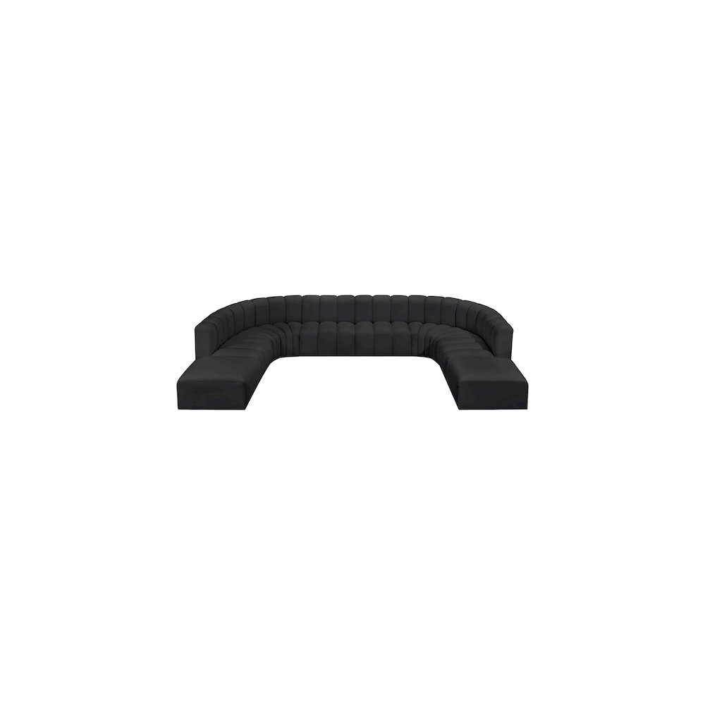 Arc Black Vegan Leather Modular Sofa. Picture 3