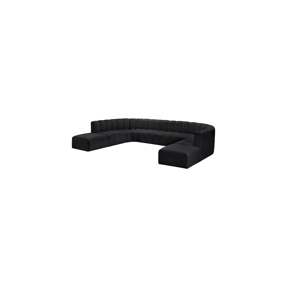 Arc Black Vegan Leather Modular Sofa. Picture 4