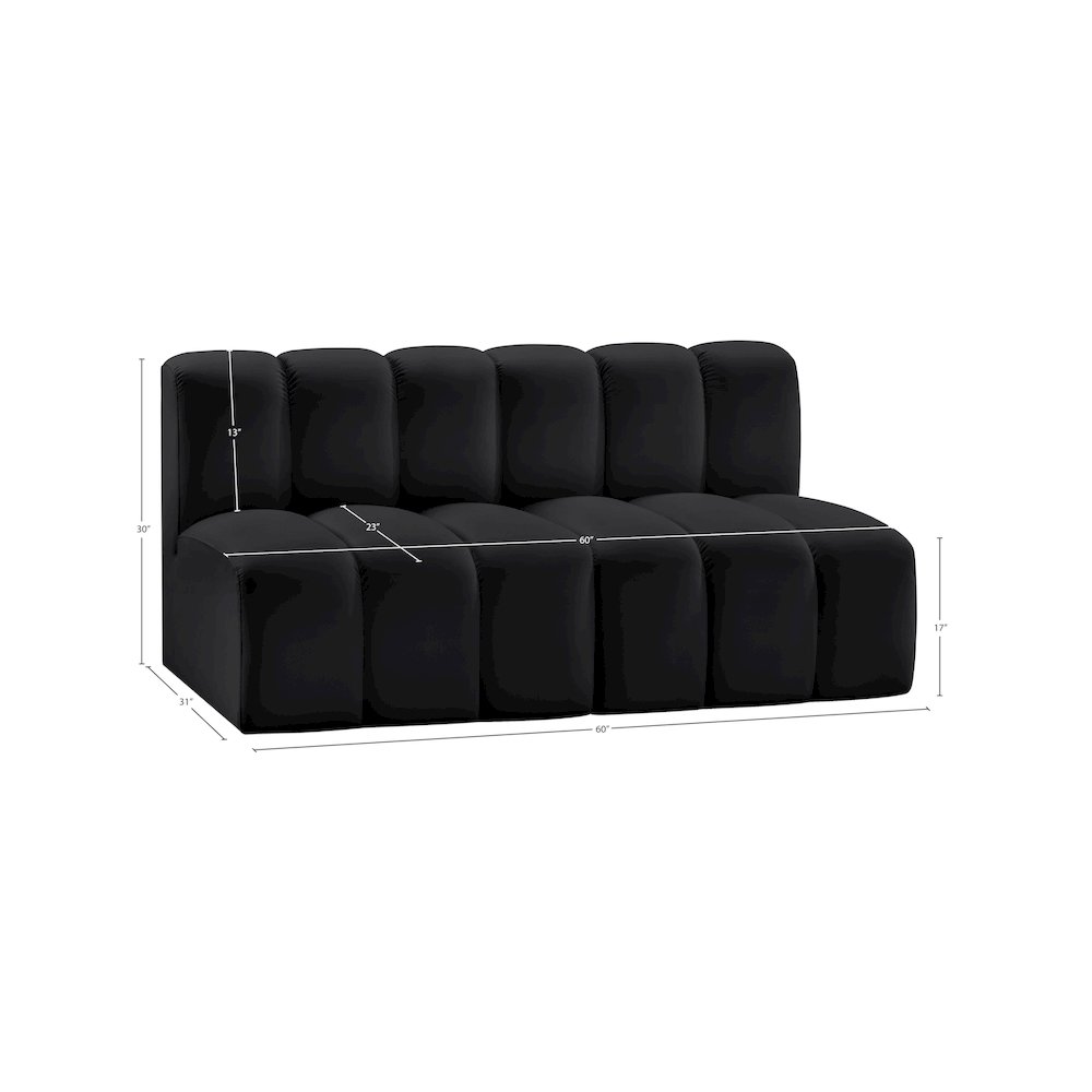 Arc Black Vegan Leather Modular Sofa. Picture 9