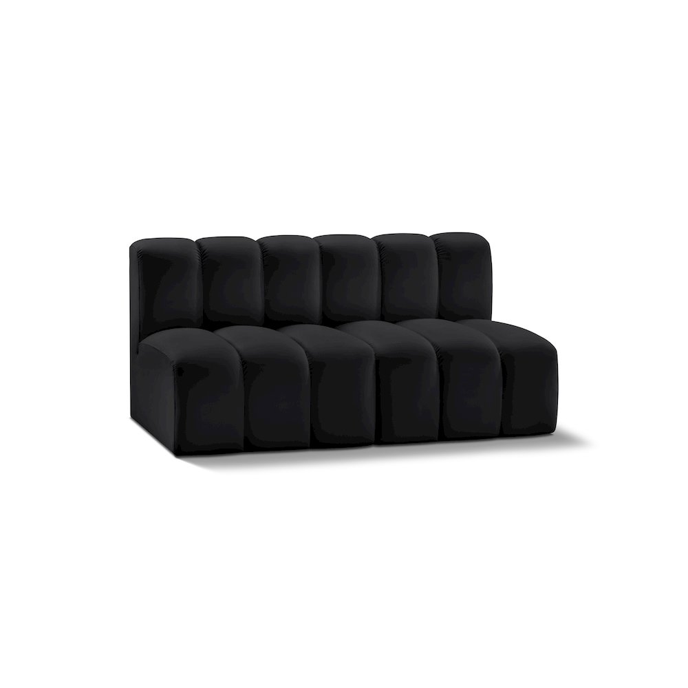 Arc Black Vegan Leather Modular Sofa. Picture 1