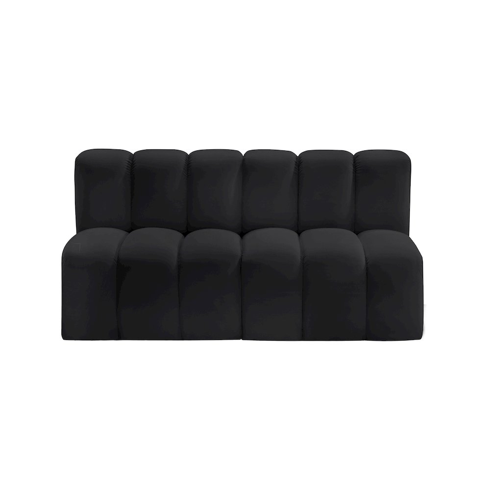 Arc Black Vegan Leather Modular Sofa. Picture 2