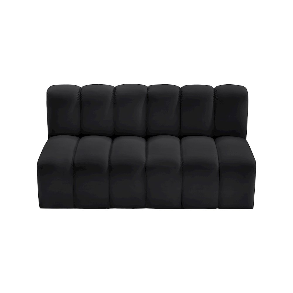 Arc Black Vegan Leather Modular Sofa. Picture 3