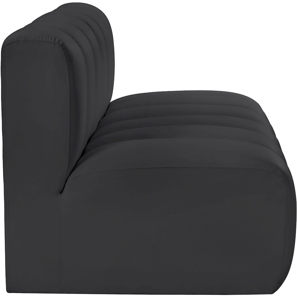 Arc Black Vegan Leather Modular Sofa. Picture 5