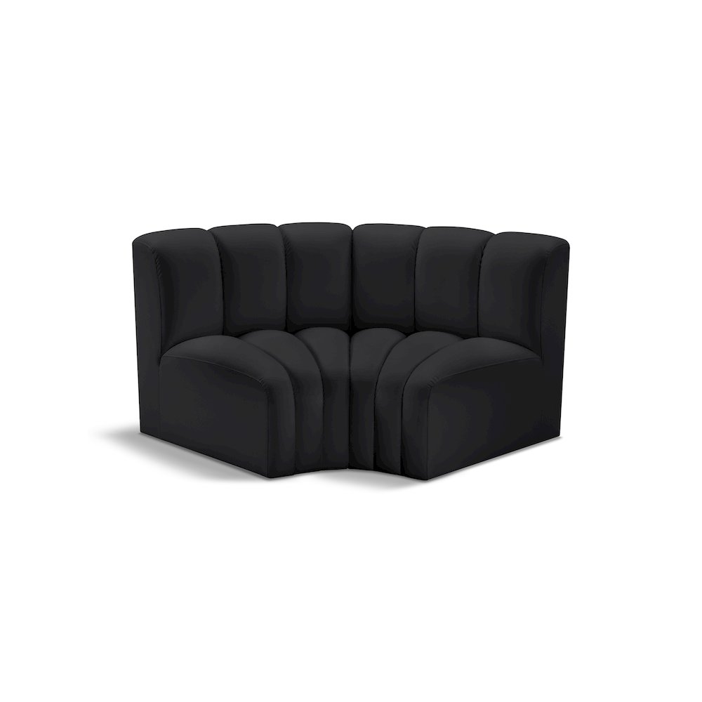 Arc Black Vegan Leather Modular Sofa. Picture 1