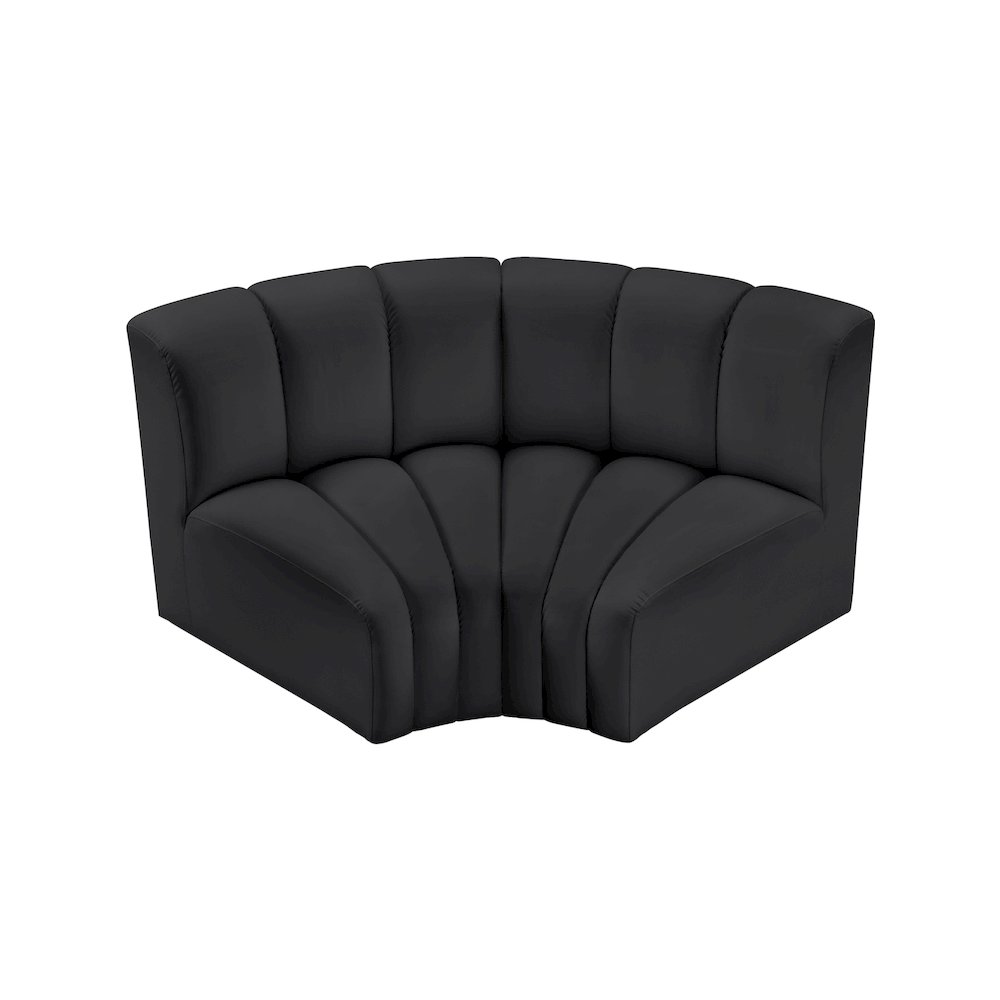 Arc Black Vegan Leather Modular Sofa. Picture 3
