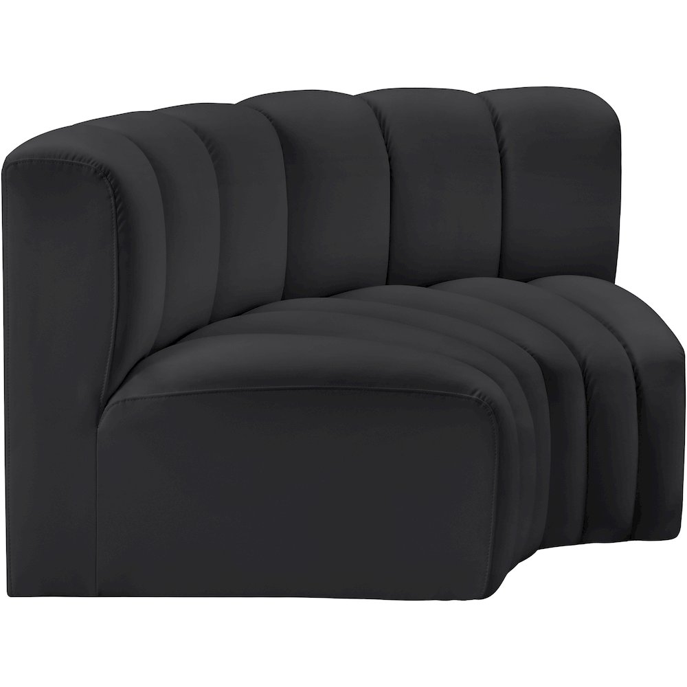 Arc Black Vegan Leather Modular Sofa. Picture 4