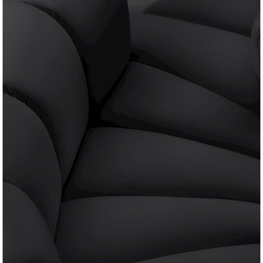 Arc Black Vegan Leather Modular Sofa. Picture 6