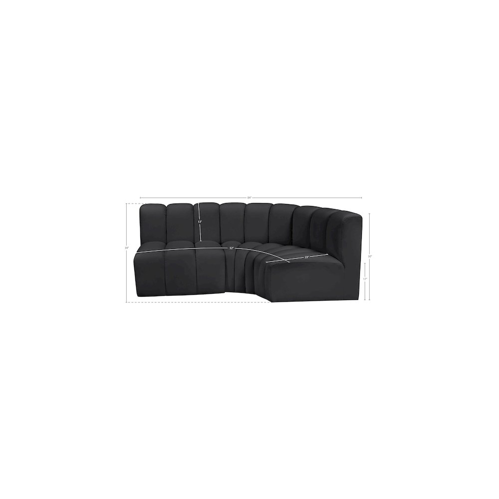 Arc Black Vegan Leather Modular Sofa. Picture 11