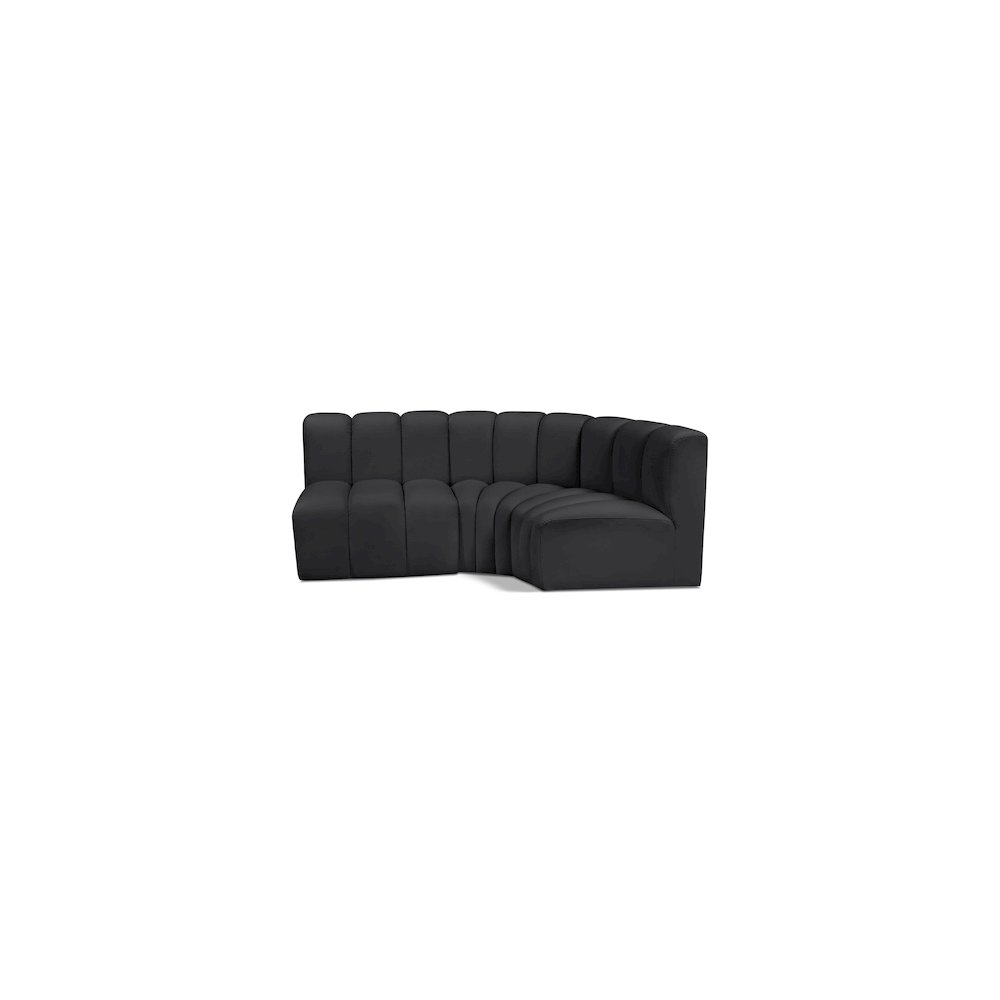 Arc Black Vegan Leather Modular Sofa. Picture 1