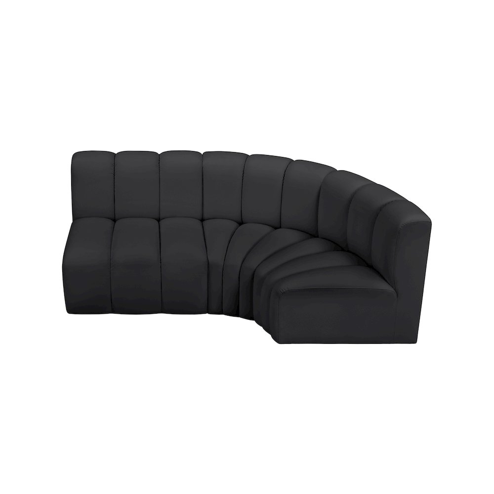 Arc Black Vegan Leather Modular Sofa. Picture 3
