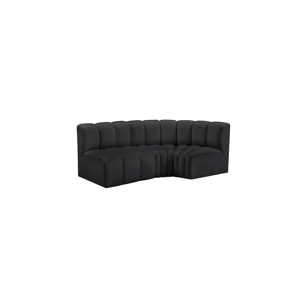 Arc Black Vegan Leather Modular Sofa. Picture 4