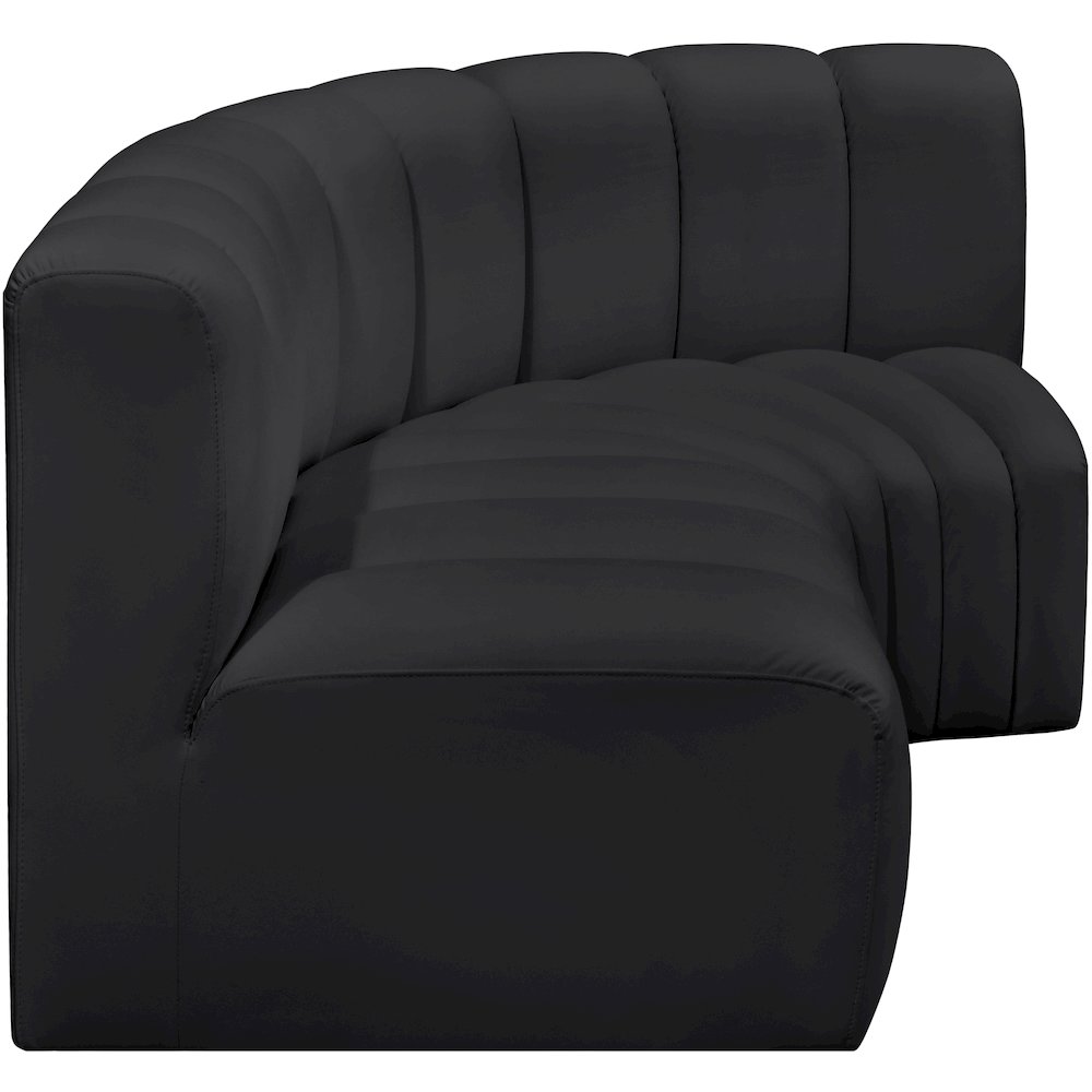 Arc Black Vegan Leather Modular Sofa. Picture 5