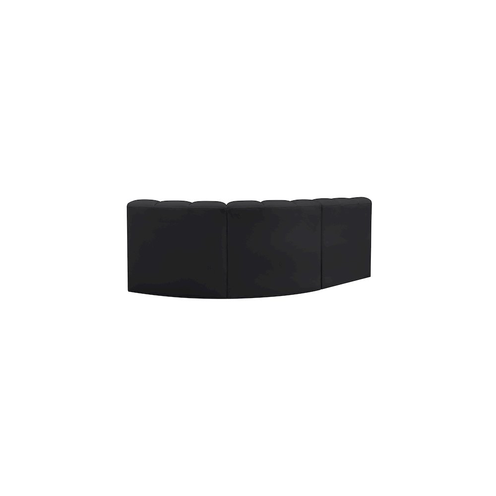 Arc Black Vegan Leather Modular Sofa. Picture 6