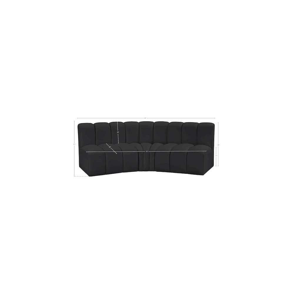 Arc Black Vegan Leather Modular Sofa. Picture 11