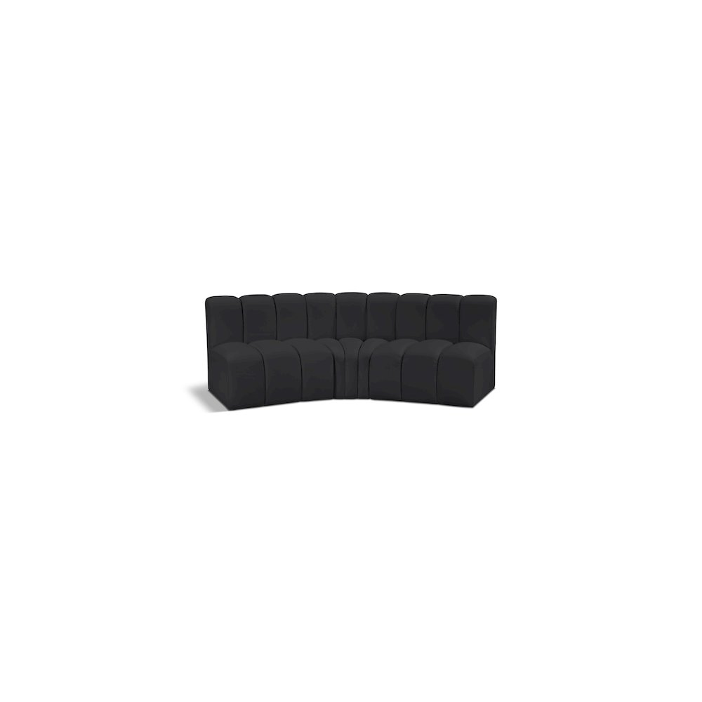 Arc Black Vegan Leather Modular Sofa. Picture 1