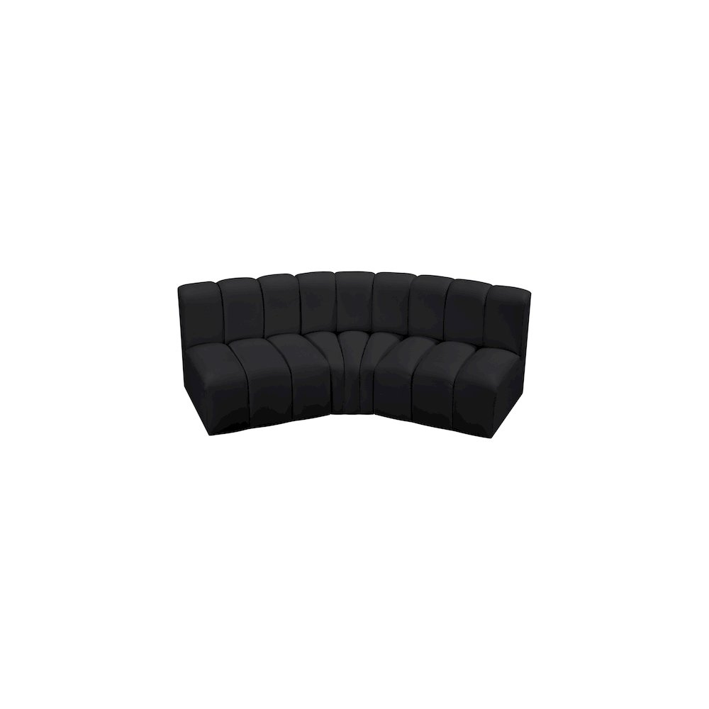 Arc Black Vegan Leather Modular Sofa. Picture 3