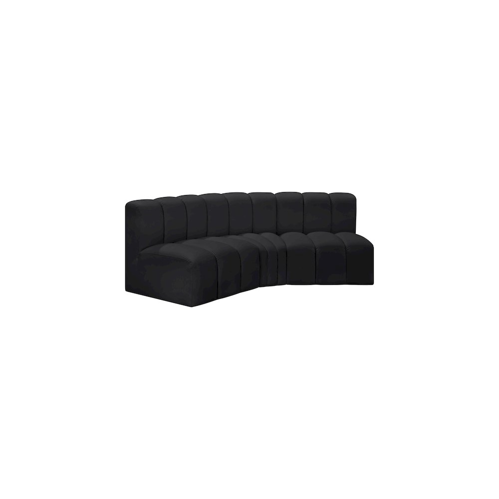 Arc Black Vegan Leather Modular Sofa. Picture 4