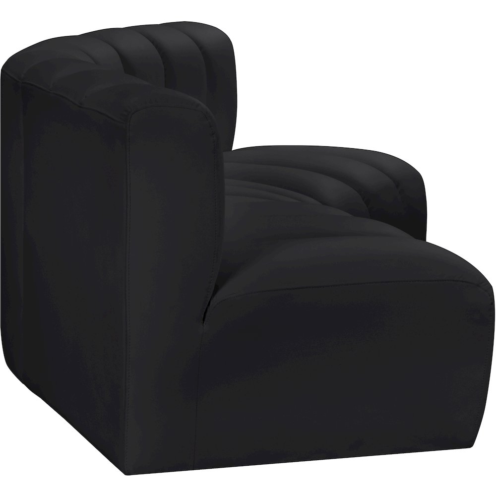Arc Black Vegan Leather Modular Sofa. Picture 5